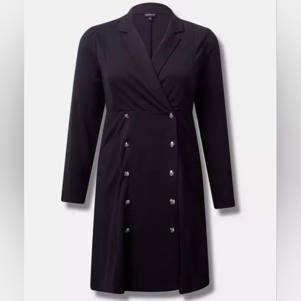 Torrid Womens Plus Size 3X Mini Ponte Double Breasted Blazer Dress